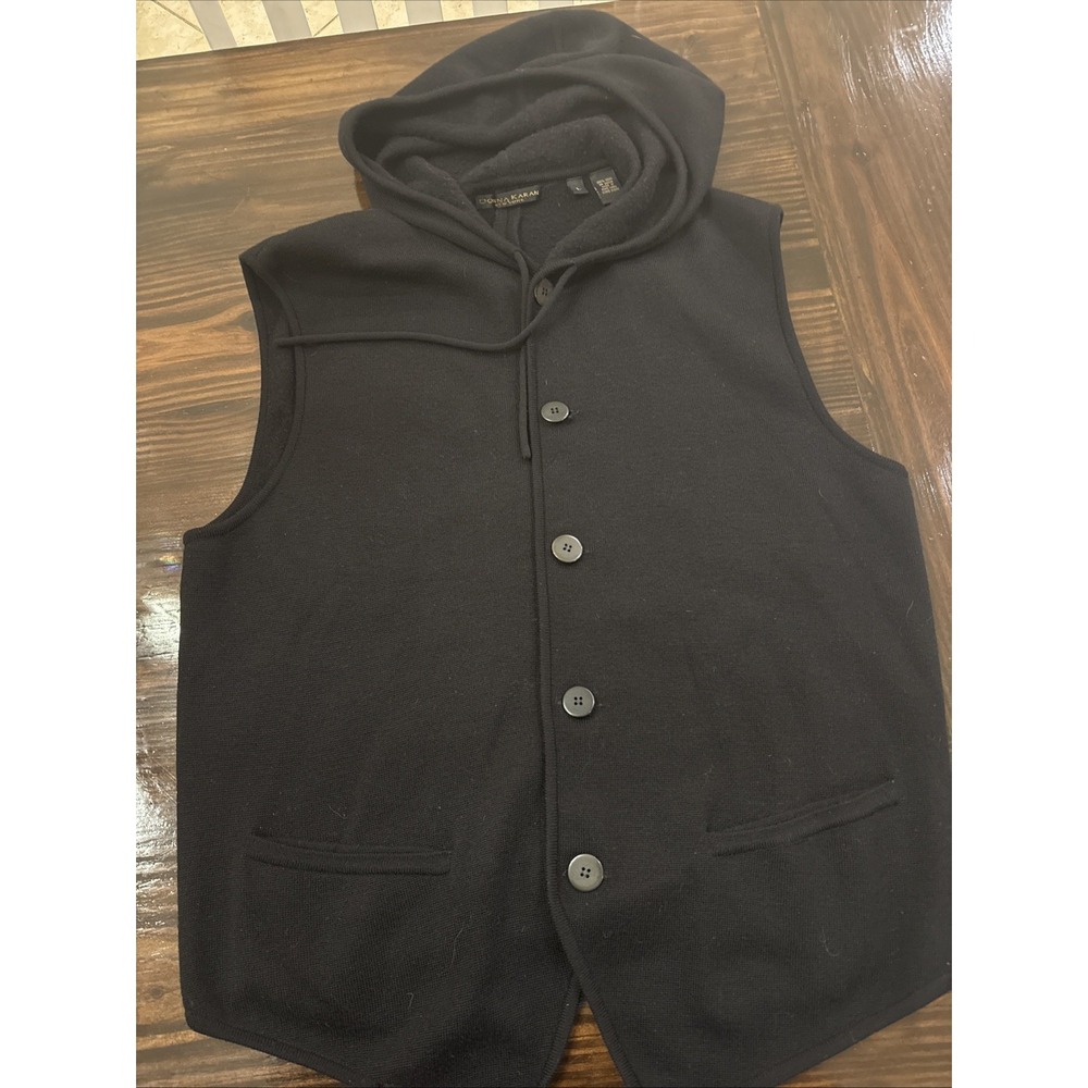 Vintage Donna Karan Vest Large 100% Wool 1980 1990